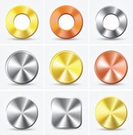 Vector illustration metal icon set