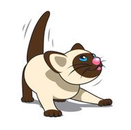 Playful Cartoon Siamese Kitten