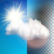 Sun with cloud floats in the sky EPS 10