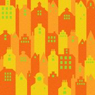 Abstract city buildings - seamless background orange texture