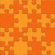 Abstract puzzles pattern - seamless background tangerine texture