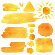 Watercolor sun brush strokes