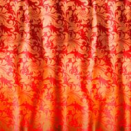 Red curtain with ornament