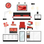 Bedroom Decorative Icon Set