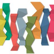 3d vertical colored paper - origami style