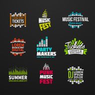 Second big set music equalizer logotype vector elements