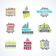 Second big set music equalizer emblem vector elements