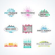 Third big set music equalizer emblem vector elements