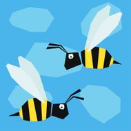 Funny bee Cartoon bright colored graphic abstract illustration for design N2