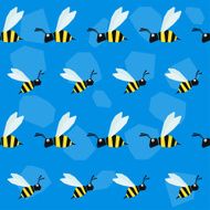 Funny bee Cartoon bright colored graphic abstract seamless pattern illustration N2