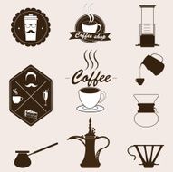 Coffee vector set Retro style N2