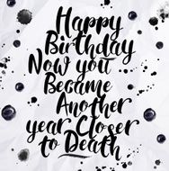 Angry birthday card