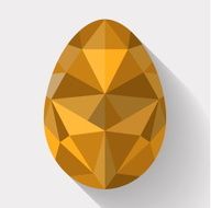 Flat design polygon of golden egg Vector illustration