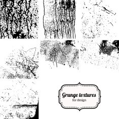 Big collection of grunge textures isolated on white