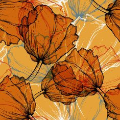 Seamless pattern with blooming tulips hand-drawing Vector illustration eps10 N2