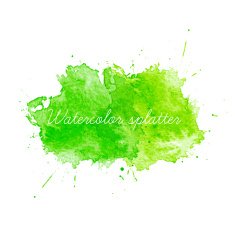Green Watercolor splatters Vector illustration N2