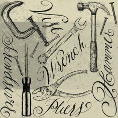 Construction tools with calligraphy N2