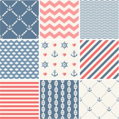 Navy vector seamless patterns set N2