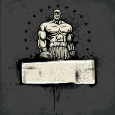Boxing Champion - Standing Pose Graffiti Grunge Banner Version