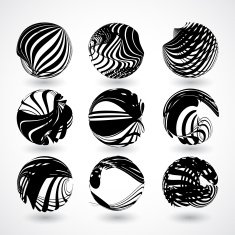 abstract black stripe round shape background