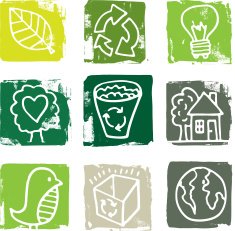 Recycling and nature icons N4