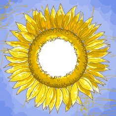 The square frame with sunflowers