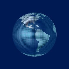 3D vector globe america
