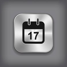 Calendar icon - vector metal app button N2