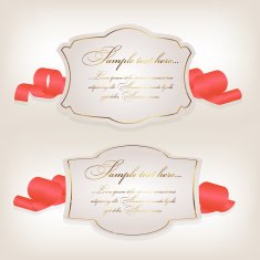 Romantic label with ribbon vetor illustration N2