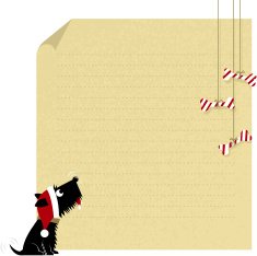 Xmas terrier Christmas card and dog N2