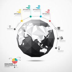 globe world map illustration infographics geometric concept desi N2