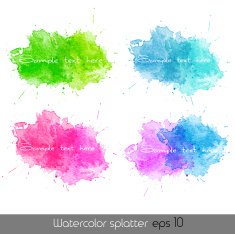 Watercolor splatters Vector N9