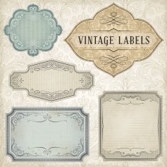 Vintage Labels with Seamless Pattern