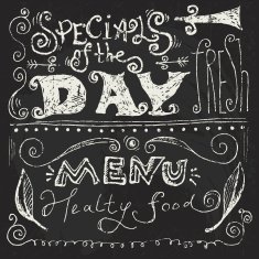 Chalk lettering Specials of the day N2