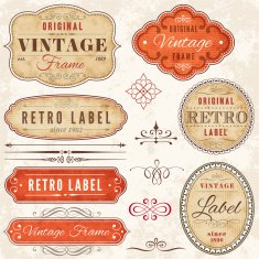 High Detail Grunge Vintage Labels