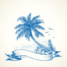 Tropical Banner Drawing N2