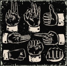 Retro business hands N2