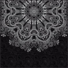 Ornate card with circle ornament N21