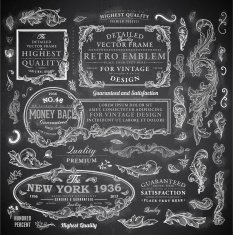 Chalkboard frames and elements set N4