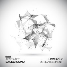 Abstract low poly geometric technology vector design element Connection structure N4