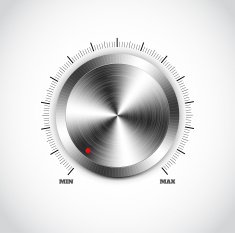 Realistic metal button with circular processing N3