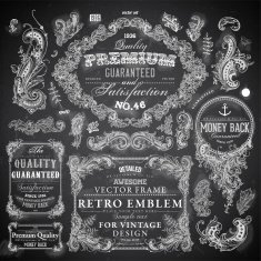 Chalkboard frames and elements set N5