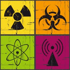 Disaster icons grunge set N2