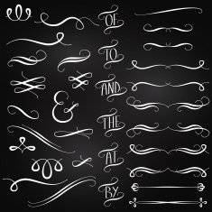 Vector Collection of Chalkboard Style Words Decoration Ornaments and Dividers N2