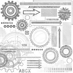 Grunge Technical Drawing Elements