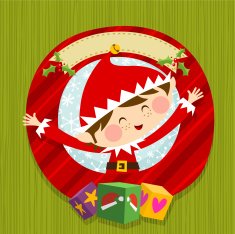 Xmas elf and gifts