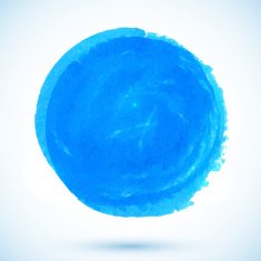 Blue vector watercolor circle stain