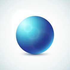 Blue glossy sphere isolated on white N2
