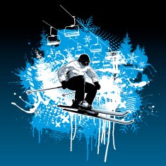 Extreme Skiing Grunge Design