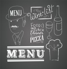 Illustrations of design elements for the menu